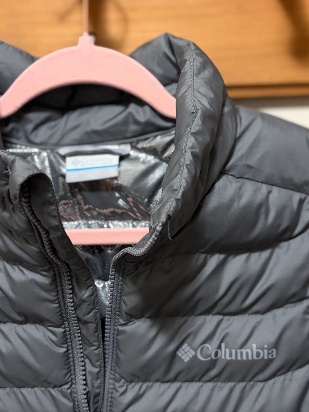 Columbia Omni-Heat Colorblock Puffer Vest Gray Blue Women’s S - Picture 5 of 6